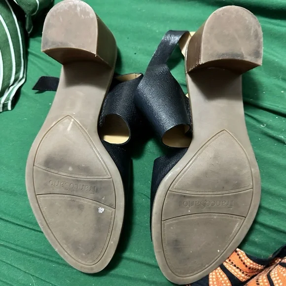 Franco Sarto Hope Sling Back 3 in. Block Heel Sandal Size 10M Black Adjustable - Picture 3 of 6